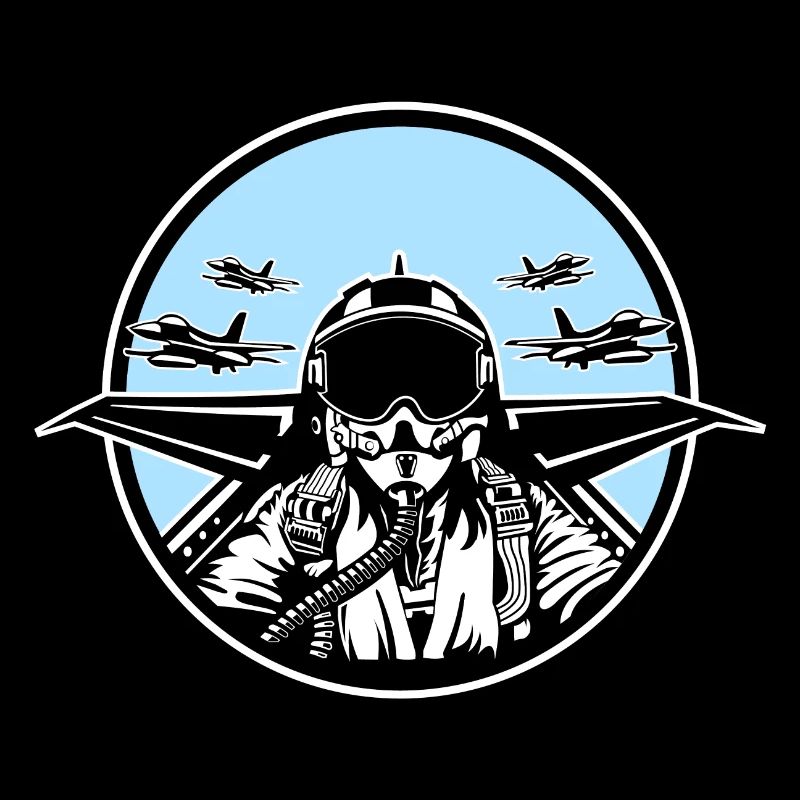 Jet Pilot / Kampfpilot 01_schwarz weiß