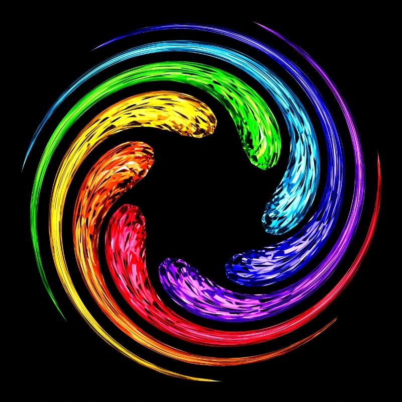 Rainbow 7 Chakra Vortex Spiral Yoga Symbol