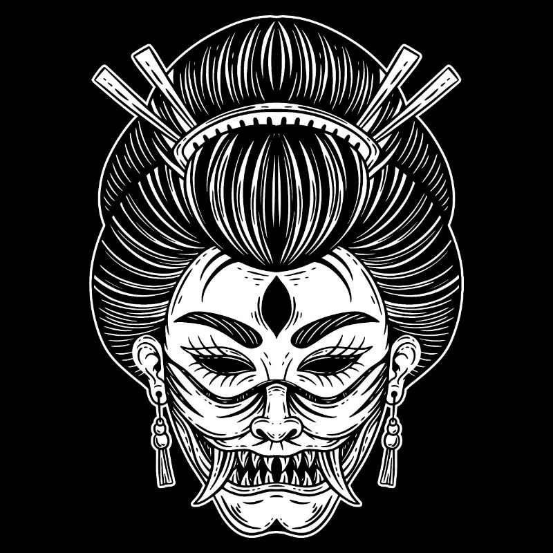 Skull Skull Horror Squelette Halloween Geisha