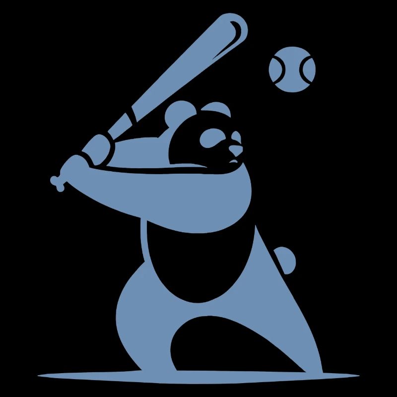 Minimalistische Panda-Baseball-Silhouette