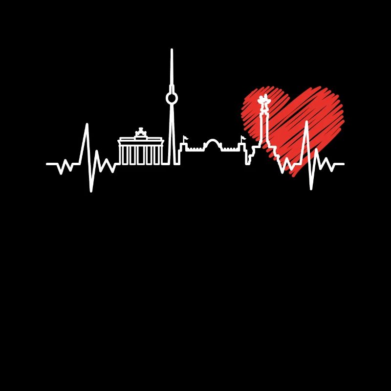 Berlin Herzschlag Skyline Herz Geschenk