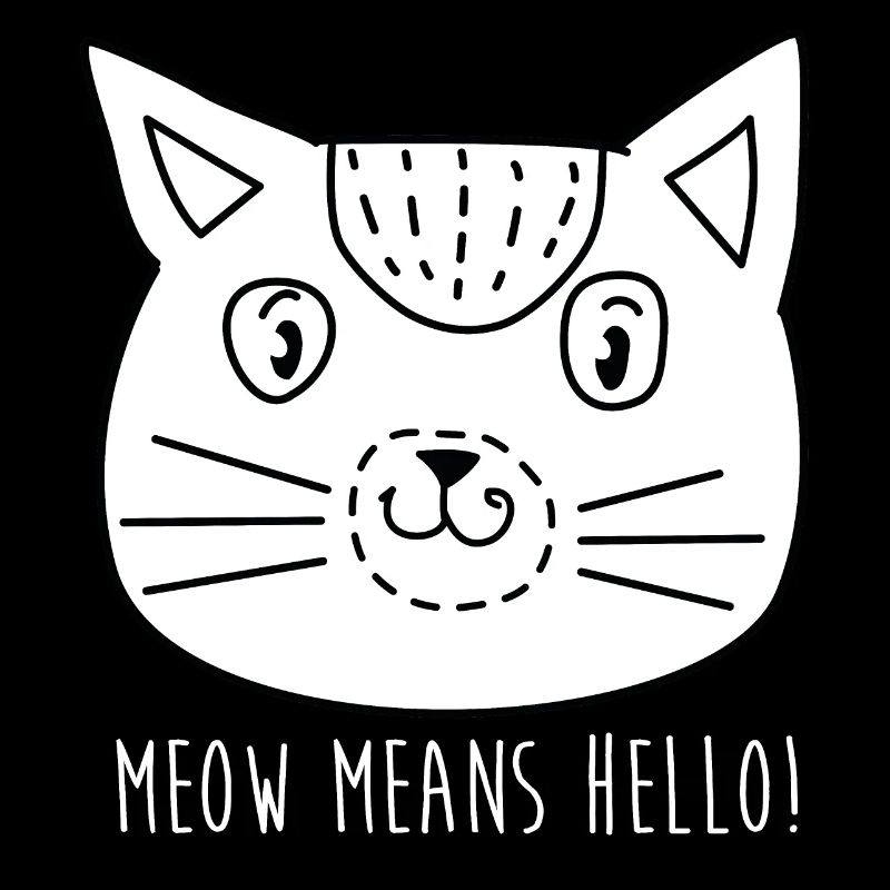 Visage de chat de dessin animé avec le sort