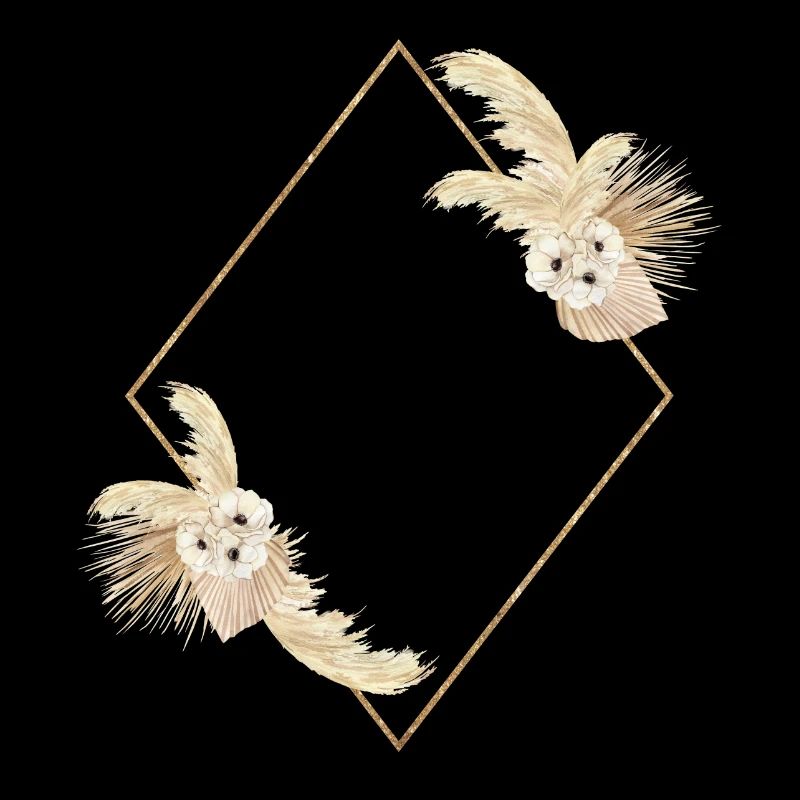 Idée de conception de diamant d'herbe de pampa