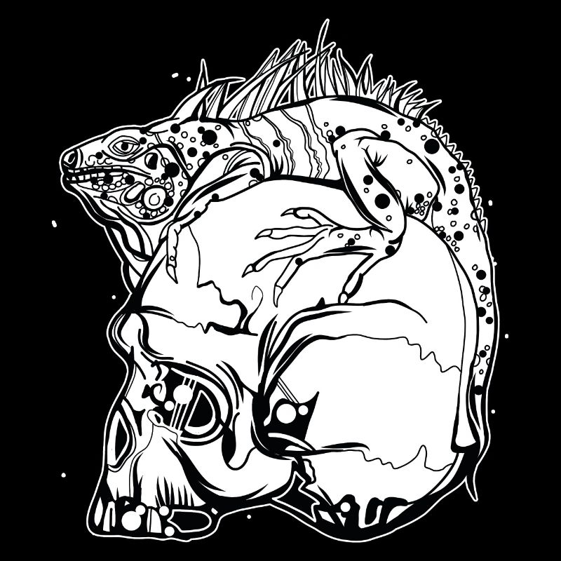 Iguane exotique // Crâne // noir