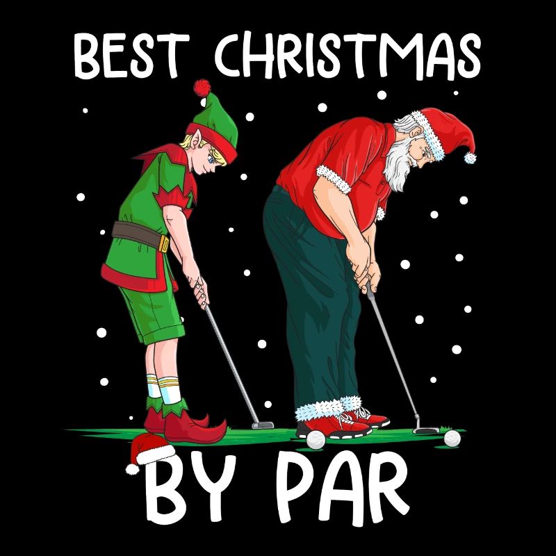 Golf Weihnachten Golfer Elf Weihnachtsmann