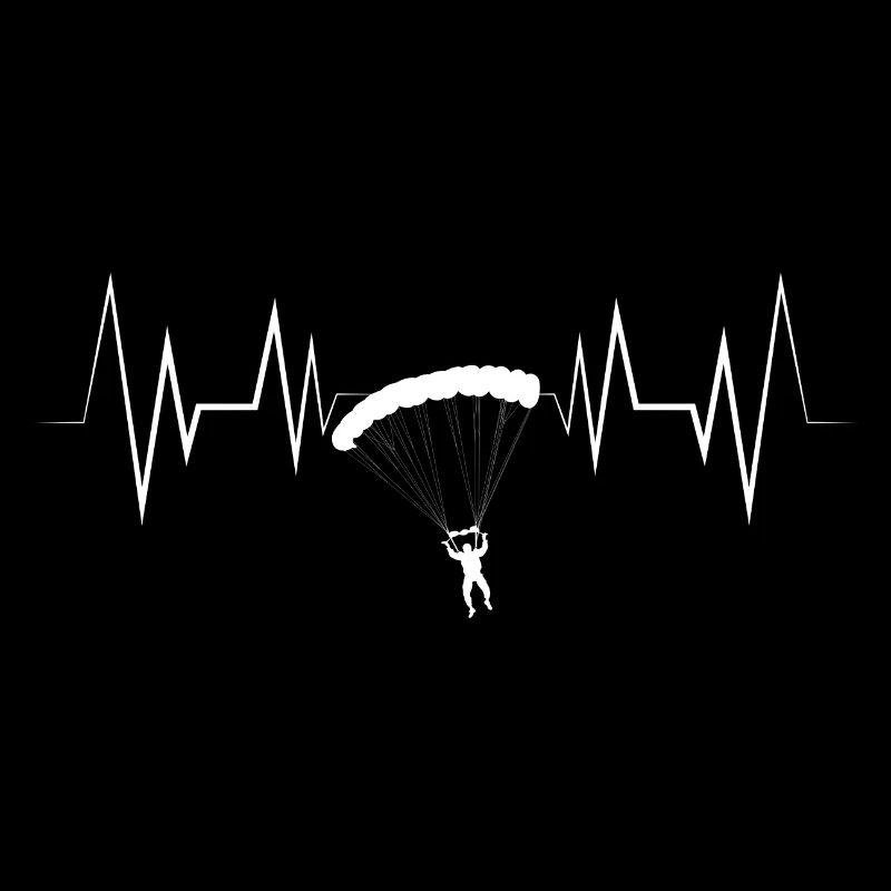 Silhouette de Parachute de battement de cœur
