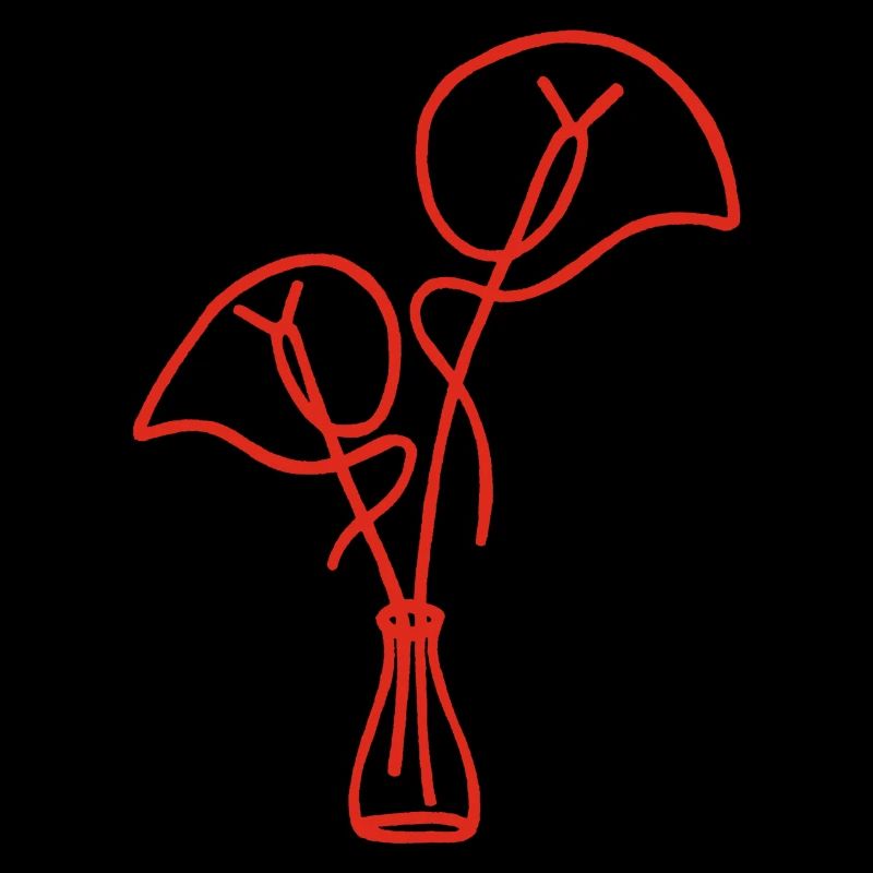 Rote Blumenskizze