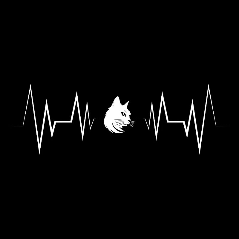 Silhouette de chat Heartbeat