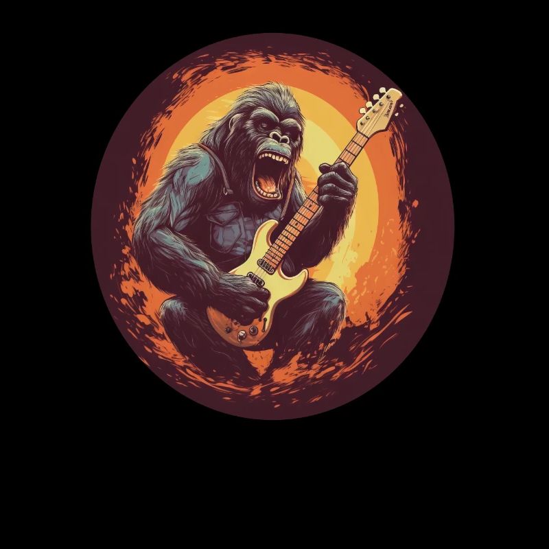 Gorilla Gitarrist mit Elektrischer Gitarre,