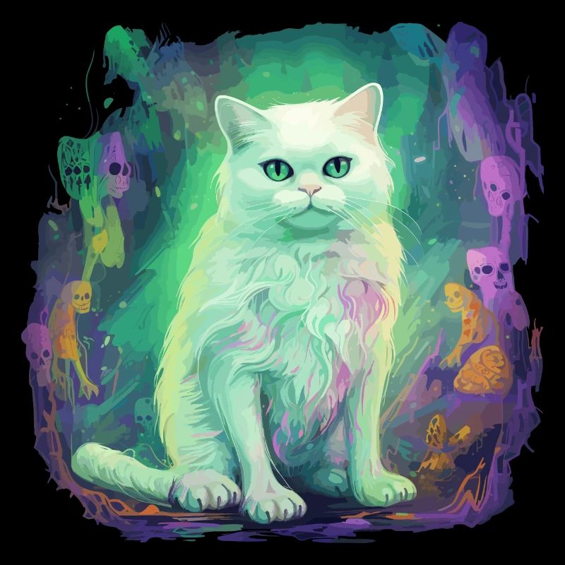 Geist Katze Halloween Horror Gruselig