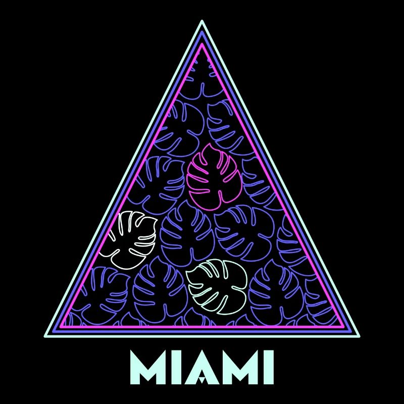 Palm feuilles néon triangle Miami idée cadeau