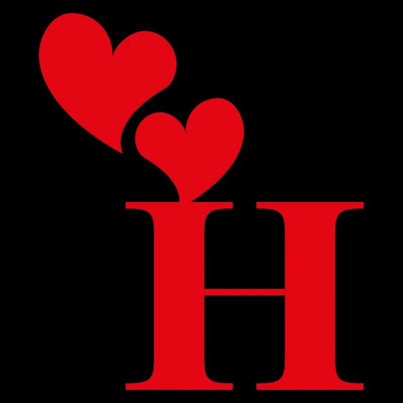 Buchstabe h rotes Herz