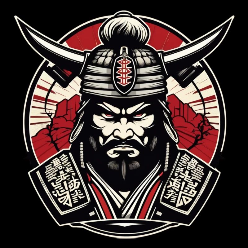 Logo de gymnase de samouraï, motif de samouraï, conception de samouraï