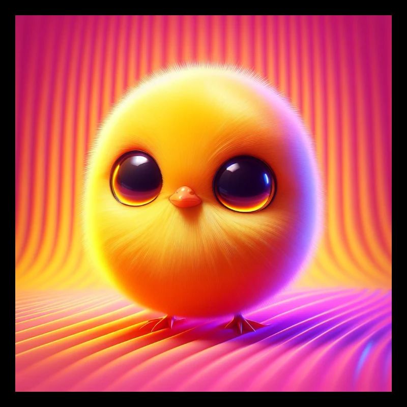 chick fluffy pastel color 3D hyperrealism