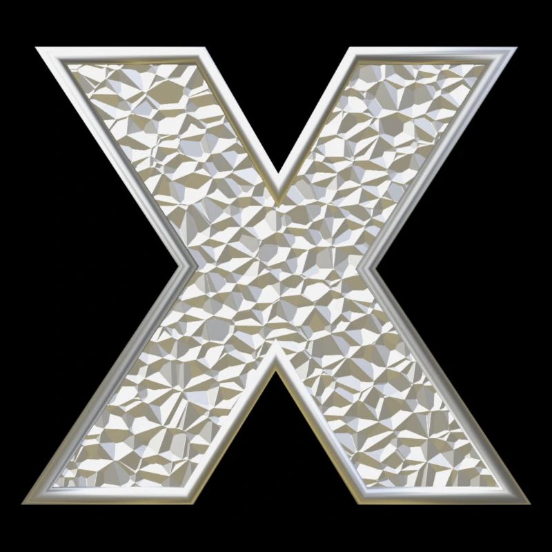X, letter, initial, monogram,