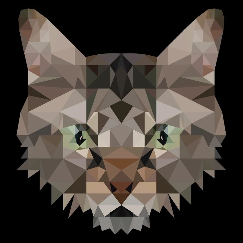 Polygon Katze Artwork - Handmade design