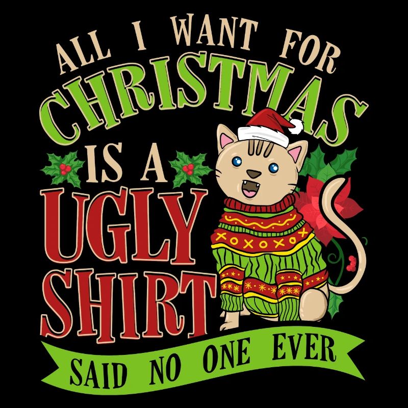 Cadeau de chemise de chat de Noël