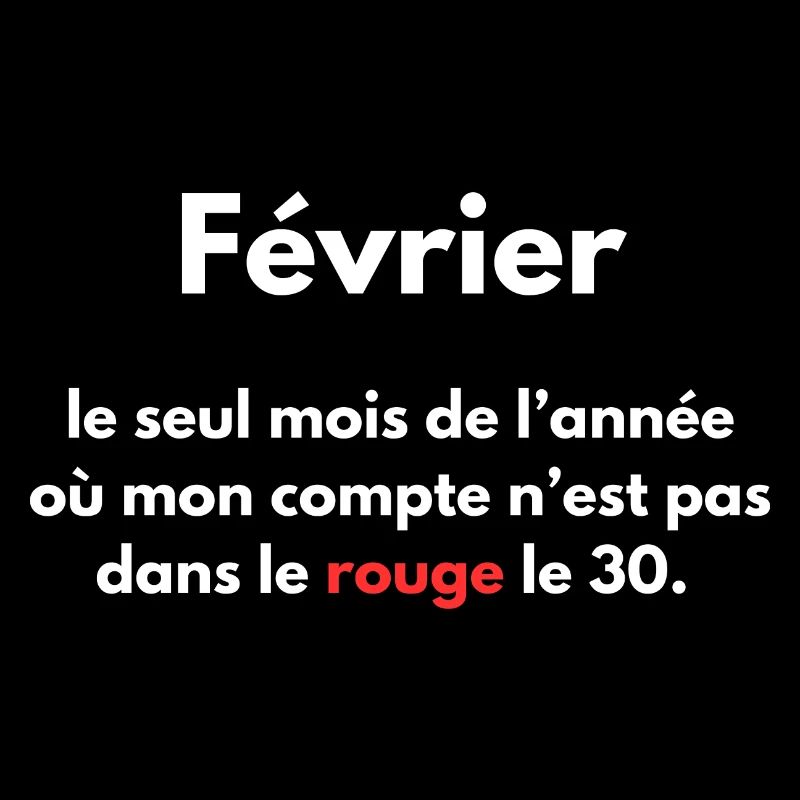 Février le seul mois où je suis pas dans le rouge