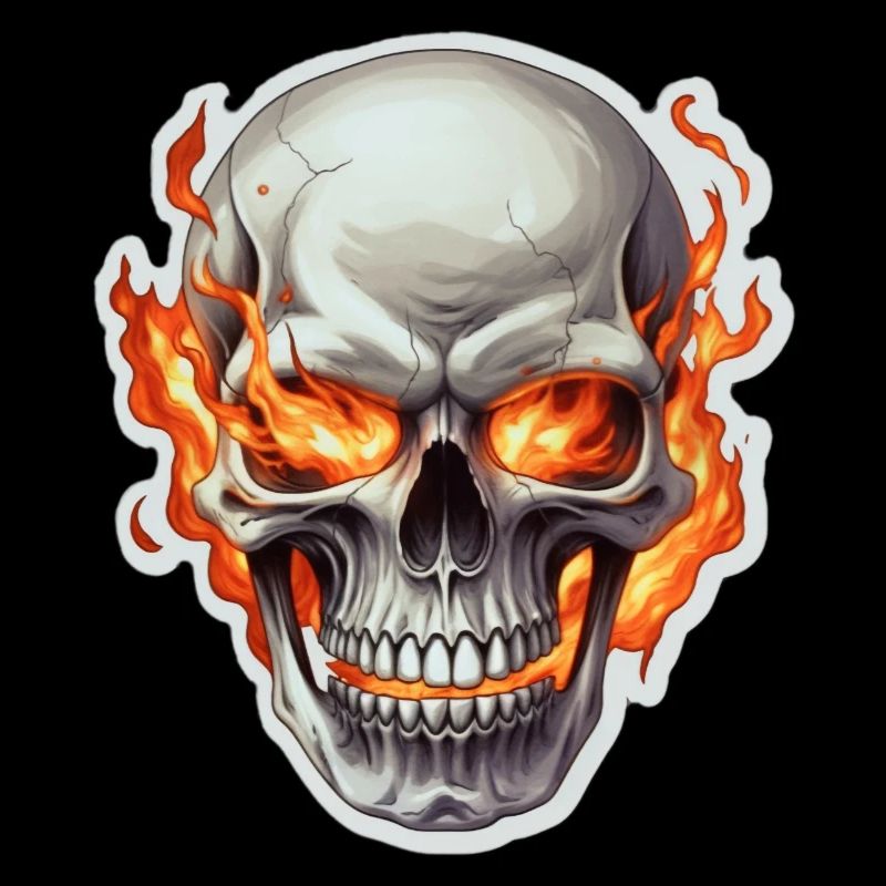 Skull on fire