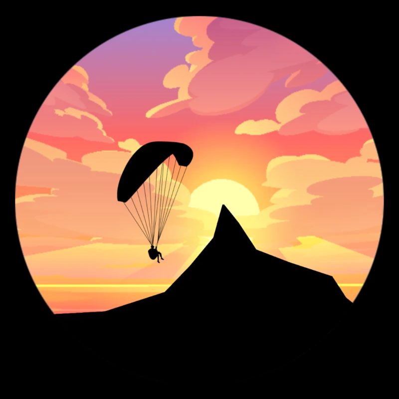 Paragleider/Paragleiter/Gleitschirm mit Berg Motiv