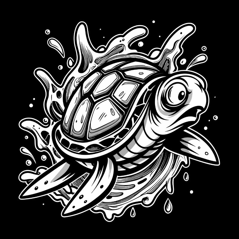 Tortue effrayée
