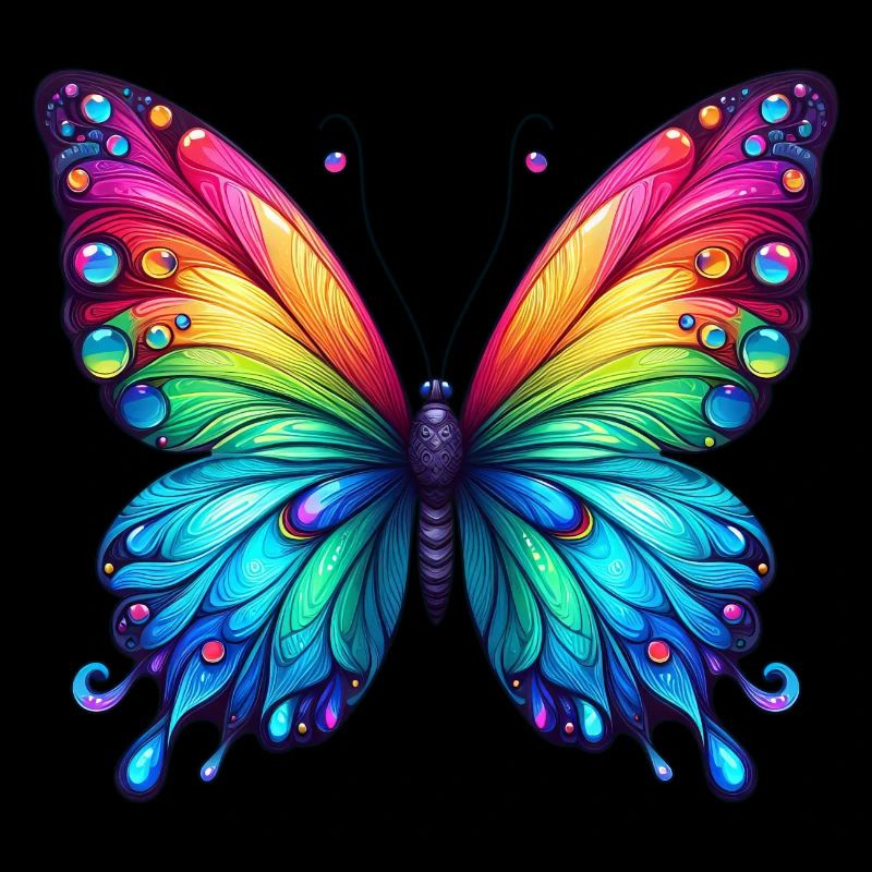 Couleurs arc-en-ciel papillon