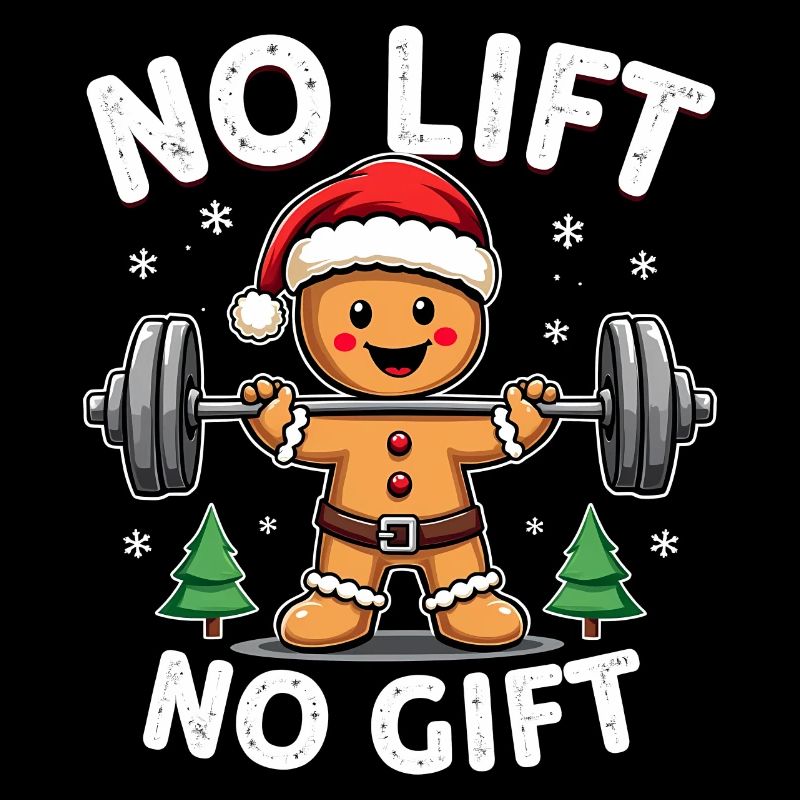 No Lift No Gift Bodybuilder Lebkuchenmann Gym