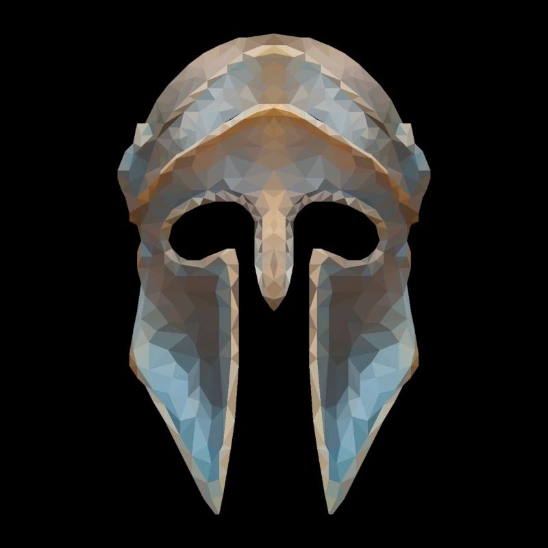 Gladiator's helmet low polygon effect