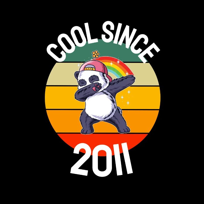Cool Since 2011 Retro Dabbing Panda 11th Birthday
