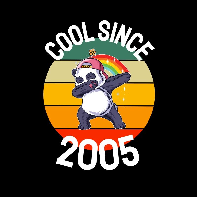 Cool Seit 2005 Retro Dabbing Panda 17. Geburtstag
