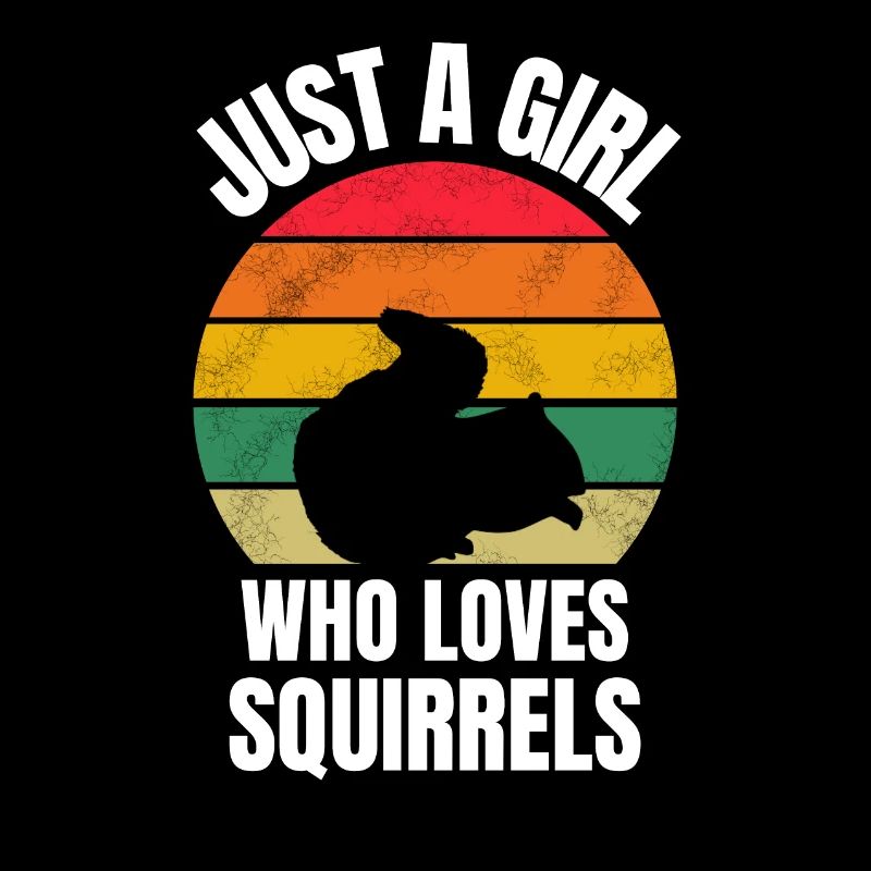 Mädchen Wald Tier Geschenk Retro Eichhörnchen