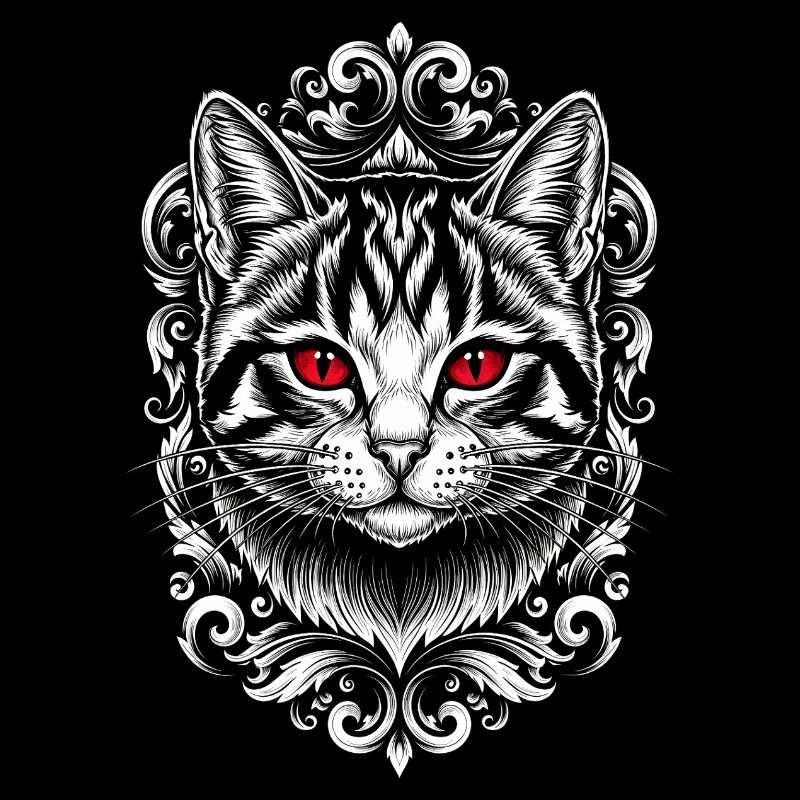 Gothic Katze mit lila Augen - Süßes Kätzchen