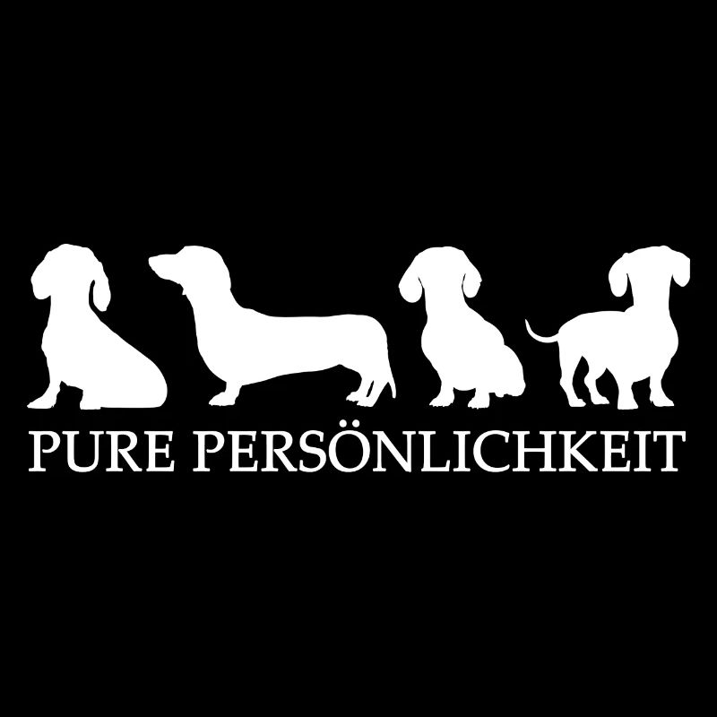 Dackelsilhouetten mit Dackelspruch
