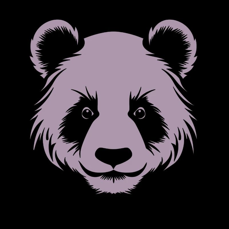 Panda Silhouette Kopf Portrait