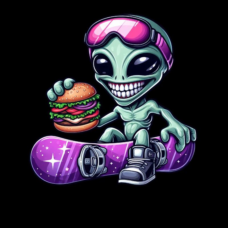 Alien Snowboarder Hamburger Restauration Rapide