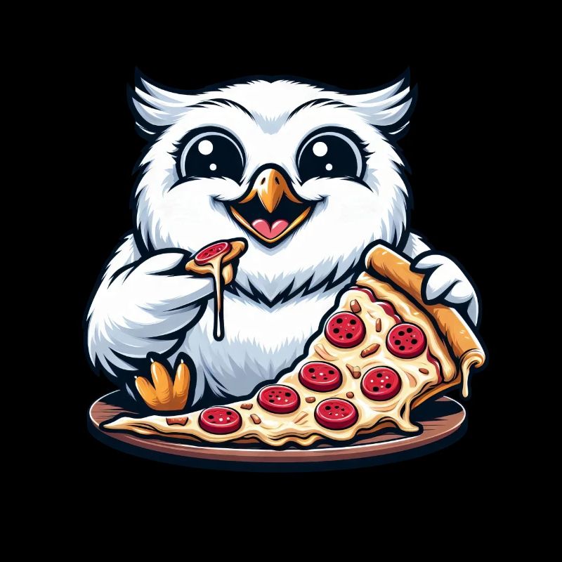 Eule Schneeeule Pizza Pizzaliebhaber lustiges