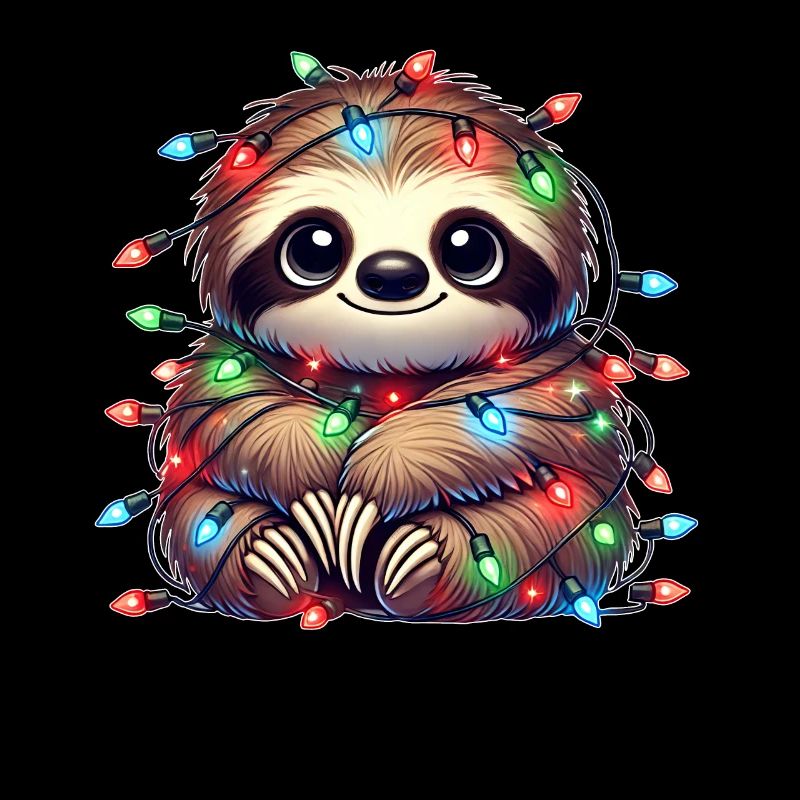 Cute Sloth Christmas String Lights