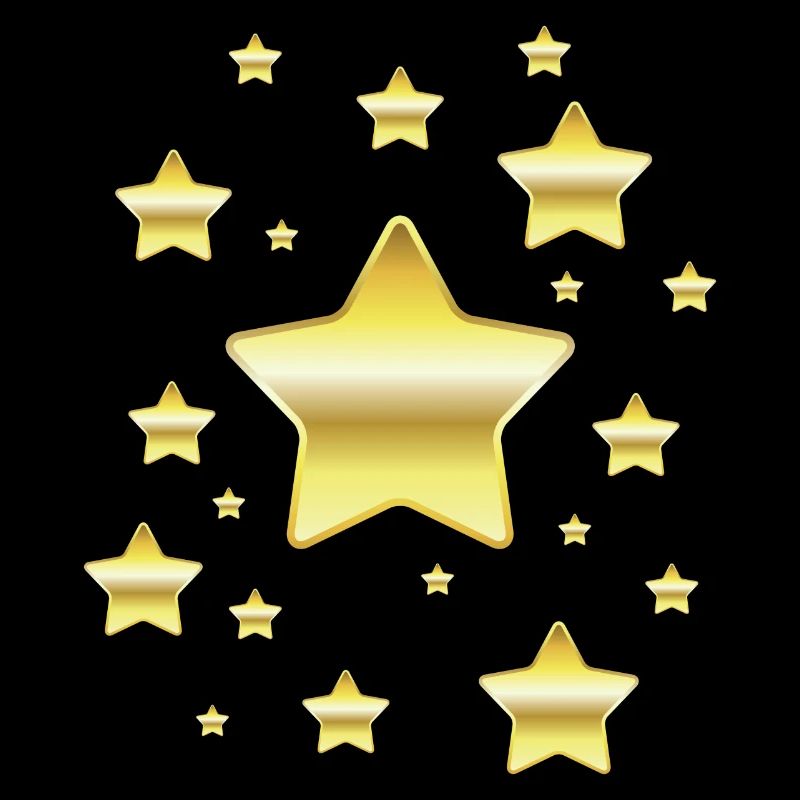 Des étoiles dans un look doré simulé