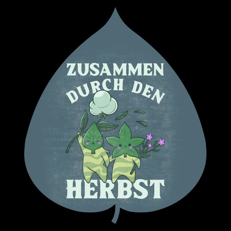 Zusammen durch den Herbst Blätter Geschenk