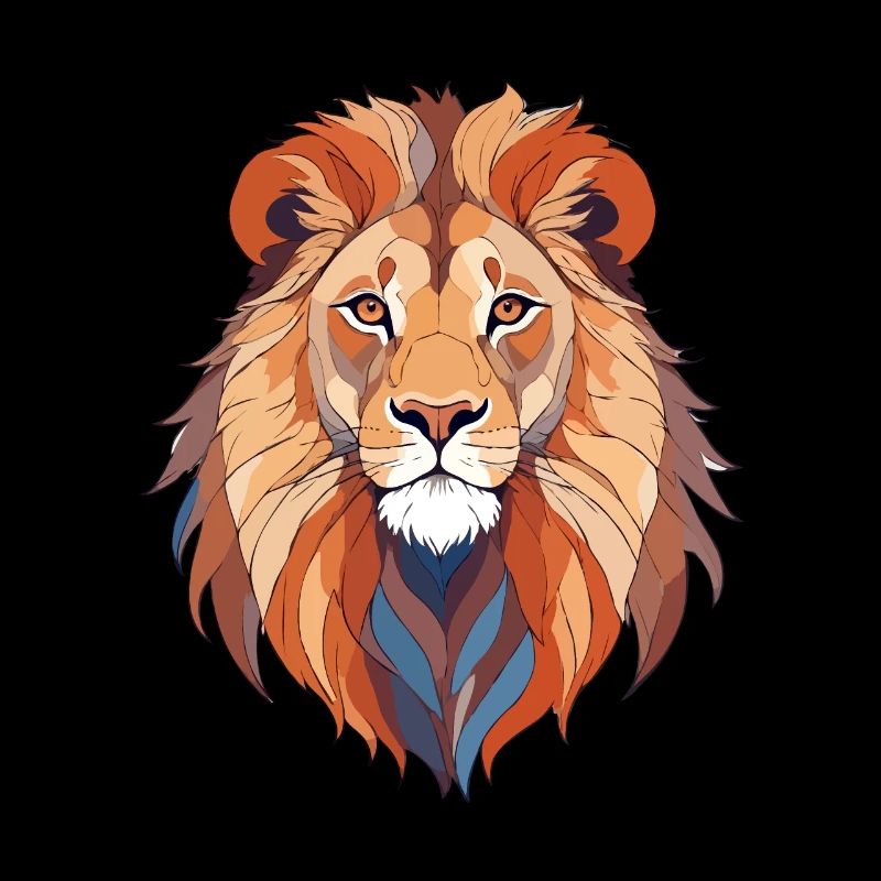 Lion Vector Art with Vibrant Colours Illustration