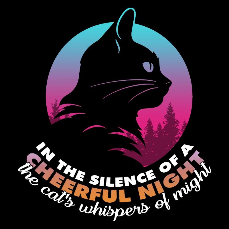 Dans le silence d’une nuit joyeuse, les chats...