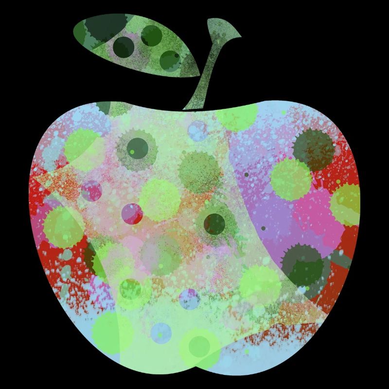 Pomme colorée avec des taches