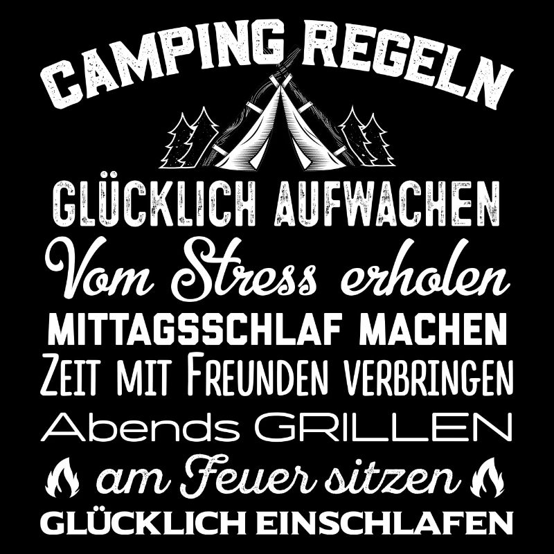 Camping Regel Zelten Urlaub Ferien Camper Geschenk