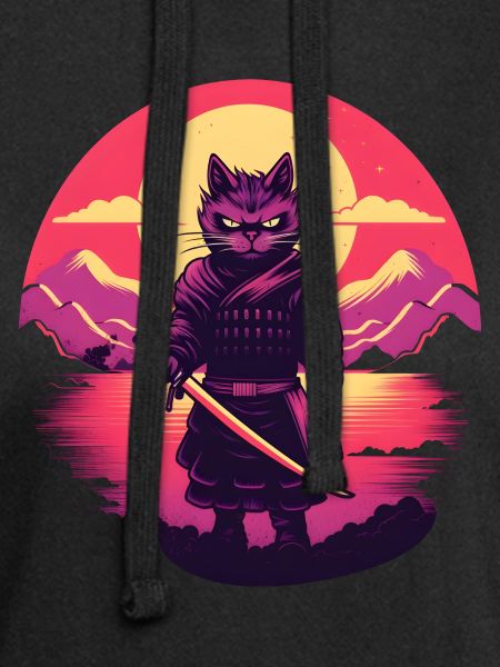 Synthwave samurai Cat