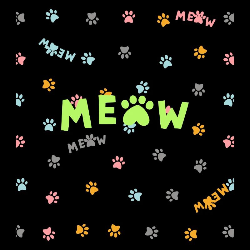 Meow color paws pattern