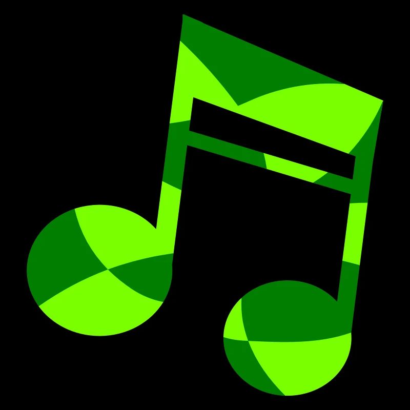 Grüne Musik Note mit Muster Coole Party Musiknote