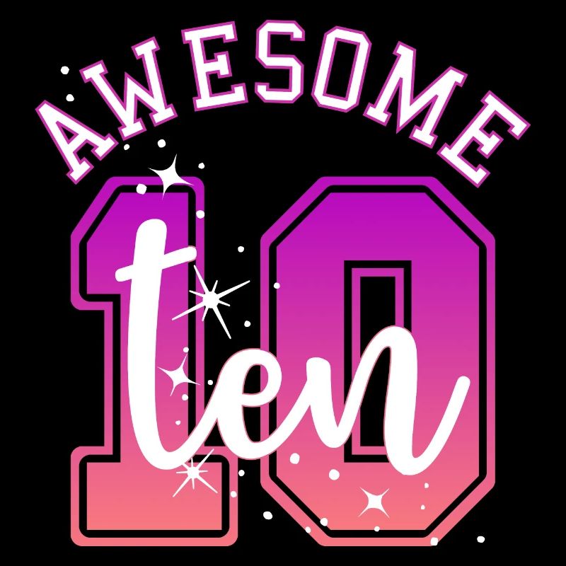 Numéro 10 Rainbow 10th Birthday Awesome