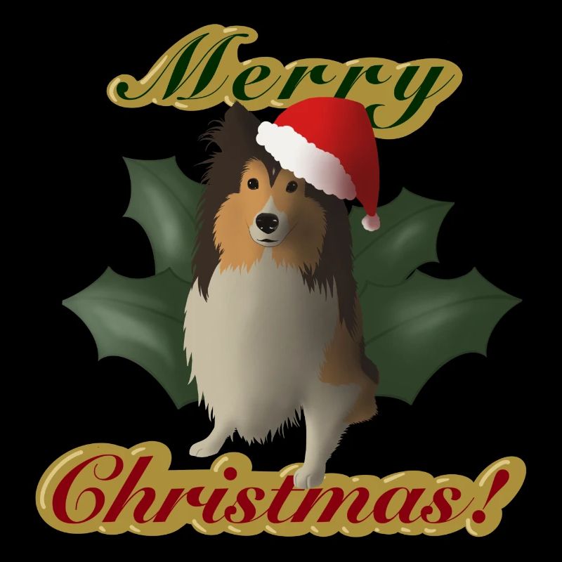 Joyeux Noël Sheltie Comic Dog Noël