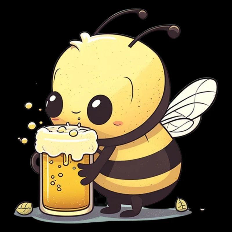 Cute bee with beer.
