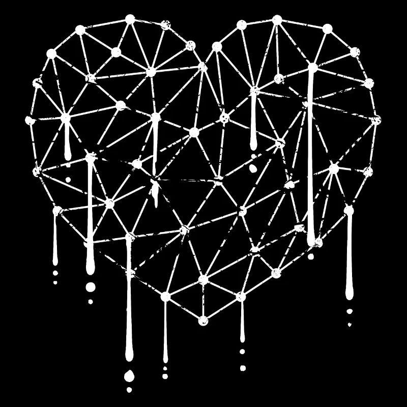 Cool Heart Love Graffiti Drop Grid Pattern